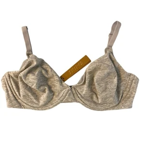 NWT SKIMS Cotton Jersey T-shirt Bra Heather Gray 34DD - Picture 1 of 4