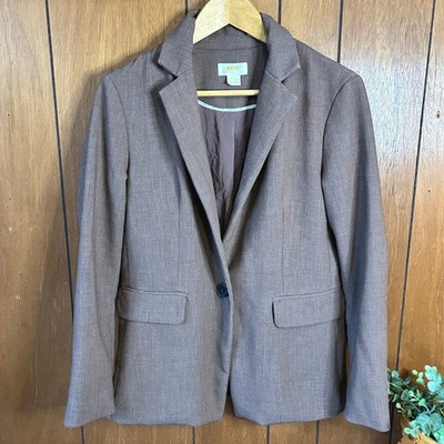 Chaqueta Blazer Maeve by Anthropologie Marrón Mezcla de Lino Un Botón EE. UU. Talla 0 UK 4 Foto 1 de 4