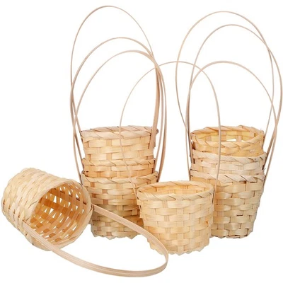  8 Pcs Party Supplies Cesto Di Picnic Intrecciato Cestino Fiori Intrecciati - Immagine 1 di 4