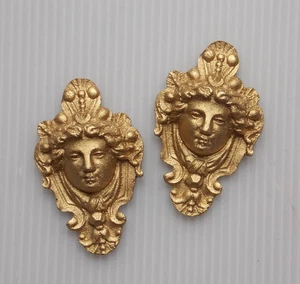 Cabezales de estilo ornamentado muebles decorativos chimenea panel de pared moldeado un par - Imagen 1 de 1