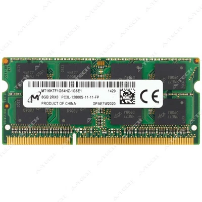 Micron 8GB DDR3-1600 PC3-12800 2Rx8 SODIMM Laptop Memory RAM MT16KTF1G64HZ-1G6E1 - Image 1 of 2