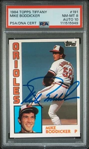 1984 Topps Tiffany #191 Mike Boddicker Auto PSA/DNA PSA 8 Autograde 10 - Bild 1 von 2