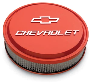 Proform 141-831 14" Chevrolet Slant Edge Aluminum Air Cleaner Orange w/ Bowtie - Picture 1 of 1