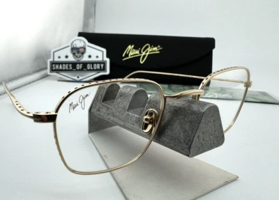 ARMAÇÕES DE ÓCULOS MAUI JIM MJO2722-16 TITÂNIO OURO MODA 48-22-145MM NOVO ESTOJO - Imagem 1 de 4
