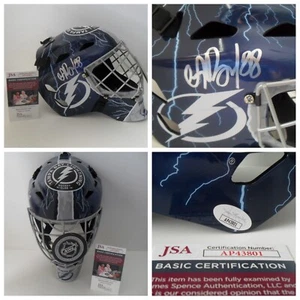 Andrei Vasilevskiy Firmado Tampa Bay TAMAÑO COMPLETO Máscara de Portero Casco Certificado de Autenticidad JSA - Imagen 1 de 7