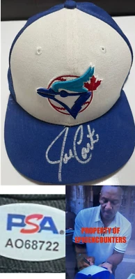 JOE CARTER SIGNED TORONTO BLUE JAYS NEW ERA HAT W/EXACT PROOF PSA # AO68722 - Image 1 of 4