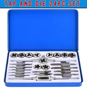 24pc Tap and Die Set Thread Repair Tool Kits Die set Tap Set Screw Repair Thread - Picture 1 of 12
