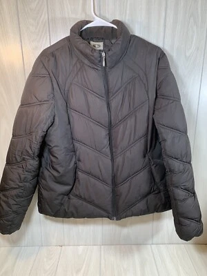 Women’s Black Puffer Coat X LARGE Athletic Works Woman Insulated Zip Polyester - Image 1 of 4