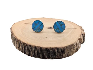 Men's Cuff Links Sterling Silver Inlay Opal Genuine Navajo Jewelry Signed - Picture 1 of 8