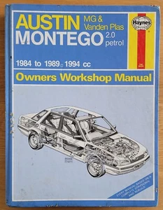 AUSTIN MONTEGO MG VANDEN PLAS 1984 TO 1989 HAYNES OWNERS WORKSHOP MANUAL No 1067 - Picture 1 of 7