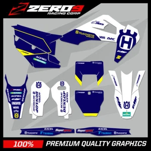KIT DE GRÁFICOS HUSQVARNA MOTOCROSS CALCOMANÍAS MX: 50 65 85 125 250 450 FLEX WHI BLI - Imagen 1 de 25