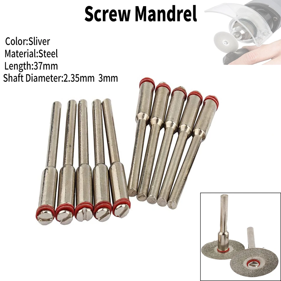 10Pcs 2.35/3mm Cut-off Disc Wheel Screw Mandrel Accessories F Dremel Rotary Tool - Image 1 of 4