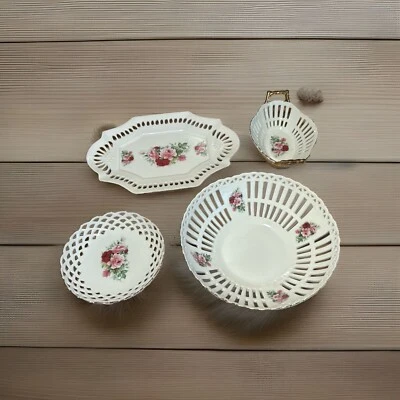 "Juego de 4 piezas de artículos de servidor formalidades de Baum Bros. Victorian Rose tamaños 5,7,8,10""" Foto 1 de 4