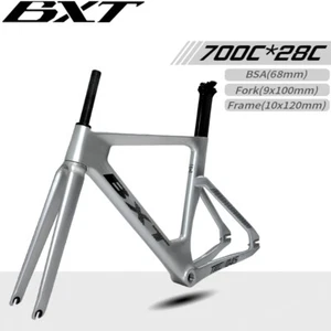 BXT Kohlefaser Rahmen Rennrad 700C Fahrradrahmen Rahmenset BSA Straße Heckhaken - Bild 1 von 40