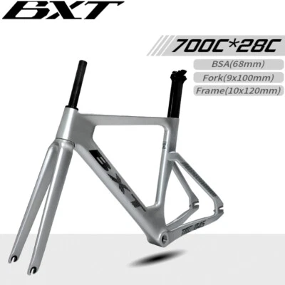 BXT Kohlefaser Rahmen Rennrad 700C Fahrradrahmen Rahmenset BSA Straße Heckhaken - Bild 1 von 4