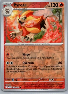 Pyroar SV02: Paldea Evolved 032/193 Near Mint NM Reverse Holo - Image 1 of 2