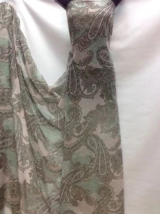 Designer Multicolour Chiffon Large PaisleyPrint Fabric Dress Craft wedding light - Picture 1 of 6