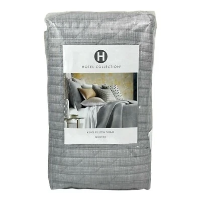 Hotel Collection Bedford Geo Quilted KING Sham GRAY - Image 1 of 4
