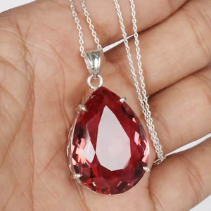 85ct Color-Changing Alexandrite Pendant Pear Cut Gemstone 925 Silver Jewelry E30 - Picture 1 of 5