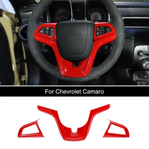 3x Interior Steering Wheel Cover Trim Bezels for Chevrolet Camaro 2012-2015 Red - Imagen 1 de 9