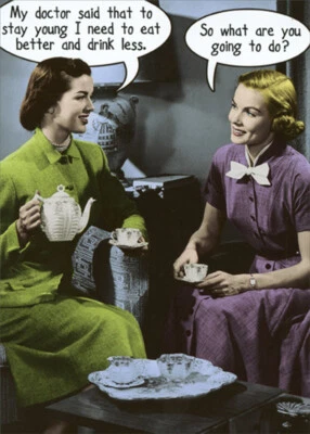 Eat Better and Drink Less Nueva Tarjeta de Cumpleaños Divertida Doctor para Ella/Mujer Foto 1 de 2