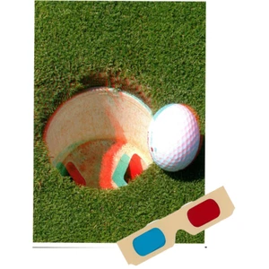 Golf - Tarjeta de felicitación Phantogram - con gafas 3D - 3D único - NUEVO - Imagen 1 de 4
