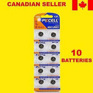 371 SR920SW Watch Battery 1.55V AG6, 370, SR69, SR921, Alkaline Pkcell 10-pcs