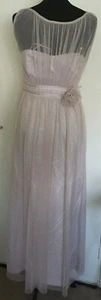DEBENHAMS DEBUT 54 LT VESTIDO PÚRPURA DAMA DE HONOR TALLA 10 NUEVO CON ETIQUETAS CORSAGE MXI ETIQUETA £110 - Imagen 1 de 8