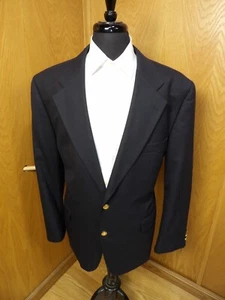 Mens Blazer Sport coat Jacket Oleg Cassini 46r Navy Blue 100% Wool Q-#26 - Picture 1 of 6