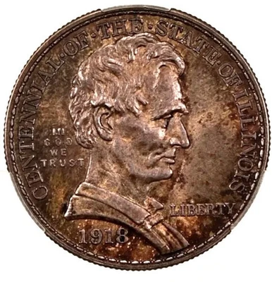 1918 Lincoln Silver Commem Half Dollar -CAC MS-63 - Nice Original Surfaces CAC - Image 1 of 4