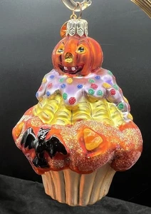 Christopher Radko Treats on Sweets Glass Halloween cupcake ornament - Picture 1 of 7