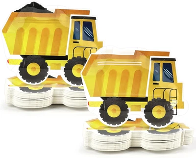 50 Piezas Construcción Cumpleaños Fiesta Suministros Platos de Papel Camión Tema Desechables  Foto 1 de 4