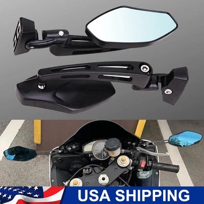 Pair Racing Rearview Mirrors For Honda CBR250R CBR600F CBR600RR CBX Hawk 400 NEW - Image 1 of 4