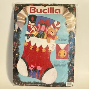 Vintage Bucilla Jumbo Filzstrumpf Set #82913 Unterlegkeil voll Spielzeug Weihnachten 1991 - Bild 1 von 6