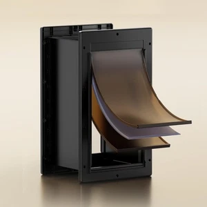 3-Flap Dog Door, Medium Doggy Doggie Door for Wall, Never Rust Plastic Wall D... - Picture 1 of 8