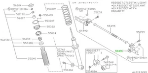 Soporte, barra transversal izquierda para: Nissan Skyline R33 GTR BCNR33 95-98 - Imagen 1 de 1