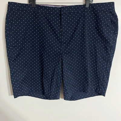 Женские шорты-чино Tommy Hilfiger темно-синие с белыми горошек размер 20 Вт карманы  - Изображение 1 из 4