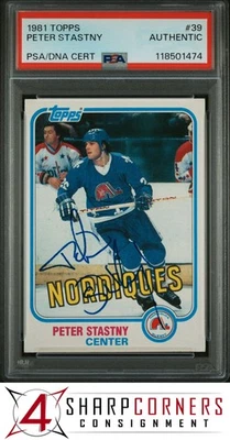 1981 TOPPS #39 PETER STASTNY RC HOF PSA AUTHENTIC DNA AUTO - Image 1 of 3