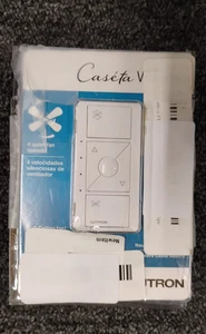 Caseta PD-FSQN-WH-R White 1.5A 1-Pole Plastic Wireless Fan Control, OBN, P1 - Picture 1 of 3