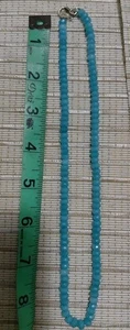 Faceted Blue Crystal Quartz Beaded Sterling Silver Necklace 18 1/2 " - Picture 1 of 4