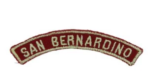 SAN BERNARDINO Red and White Community Strip RWS worn [Z1951] - Picture 1 of 2