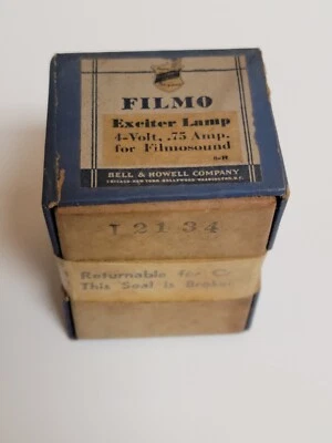 Lámpara excitadora Filmo SELLADA de colección 4 voltios .75 amperios para Filmound Bell & Howell Foto 1 de 4