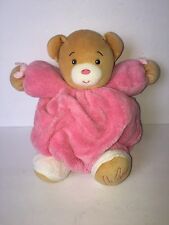 Kaloo Bear Cream Pink Teddy Wrinkles Chamois Plush Stuffed Baby Soft Toy 12"