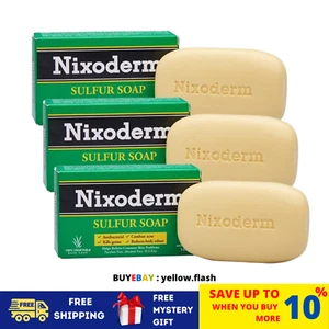 3 X NIXODERM Sulfur Soap For Relief Of Common Skin Problems Vegetable Base 100g - Picture 1 of 6