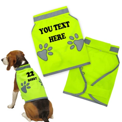 Reflective Dog Safety Vest High Visibility Personalised Name Fluorescent Pet 2XL - Image 1 of 4