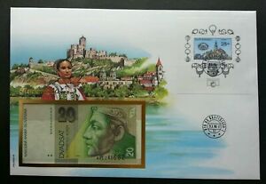 [SJ] Slovakia City Town 1998 FDC (banknote cover) *Rare