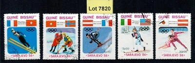 Lot 7820 - Guinea-Bissau Used Winter Olympics Stamp Part Set of 5 from 1984 - image 1 of 3