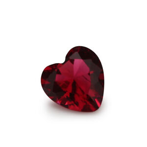 100pcs 3x3~10x10mm Heart Rose Red Loose Glass Gemstone Machine Cut
