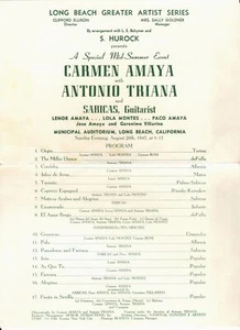 Long Beach Flamenco Dance 1943 Carmen Amaya Antonio Triana Sabicas Gitarre - Bild 1 von 2
