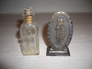 vintage Saint Joseph's Holy Water Bottle & Holder Sterling New Jersey